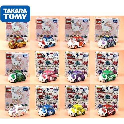 Takara Tomy Tomica Cute Mini Cartoon Car Hello Kitty 1:64 Metal Diecast Vehicle Toy Model Limited Edition for Children Gift