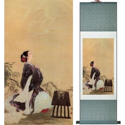 Traditional Chinese pretty girls painting Home Office Decoration beautifull women painting040602