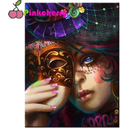 Venice mask lady Full drill Diamond Painting Mosaic cartoon rhinestone Picture mosaic Diamond Embroidery gift k1312