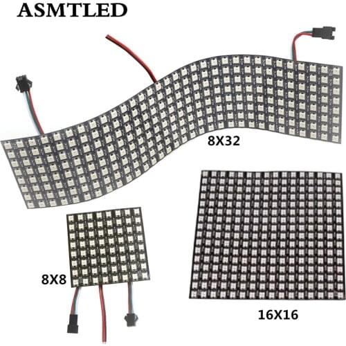 WS2812b Led Panel Module 8x8/8x32/16x16 Pixels Individually Addressable Full Color Screen LED Heatsink Digital DIY Display Panel