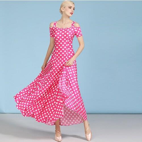 Womens Dot Printing Ballroom Practice Wear