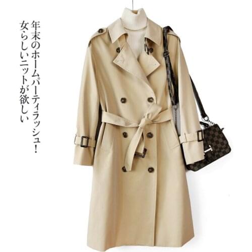 Spring Autumn New Womens Casual Trench Coat Oversize Double Breasted Vintage Outwear Sashes Chic Cloak Female Windbreaker