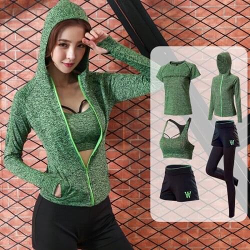 5pcs Autumn Women Sportswear Tracksuit Zip Up Hoodie Sweatpant+sweatshirt+bra+jacket+short Casual Jogger Running Outfit Yoga Set