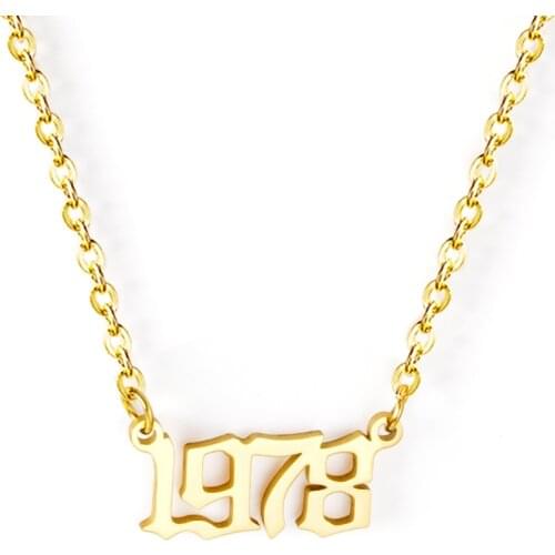 ASON Minimalism Number Necklaces For Women Custom Year 1970-2015 Gold Jewelry Accessories Friendship Necklaces Gift Gothic Chain