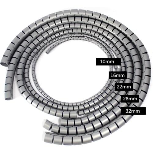 1M 3Ft 10mm Flexible Spiral Tube Cable Organizer Wire Wrap Cord Protector Wire Storage Pipe Cable Winder New