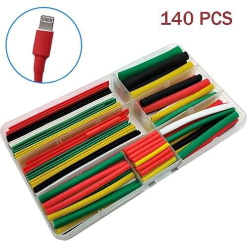 140 Pcs Heat Shrink Tubing Insulation Shrinkable Tubes Assortment Electronic Polyolefin Wire Cable Sleeve Kit Heat Shrink Tubes