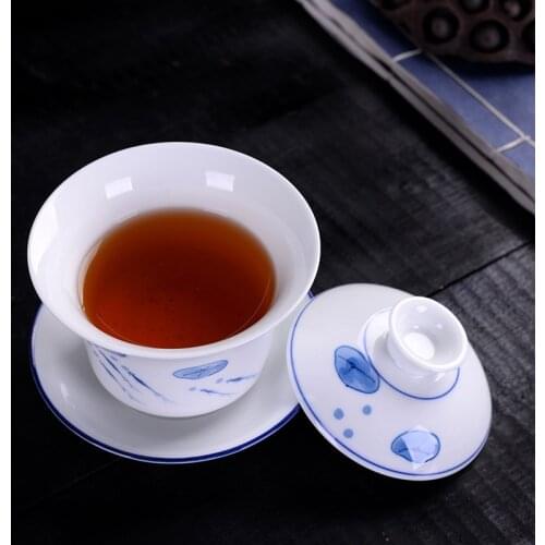 180ml Ceramic Gaiwan,Porcelain Kungfu Tea Cup Ceremony Tureen teaware teaset for pu'er/puerh/oolong/white/green/black/flower tea