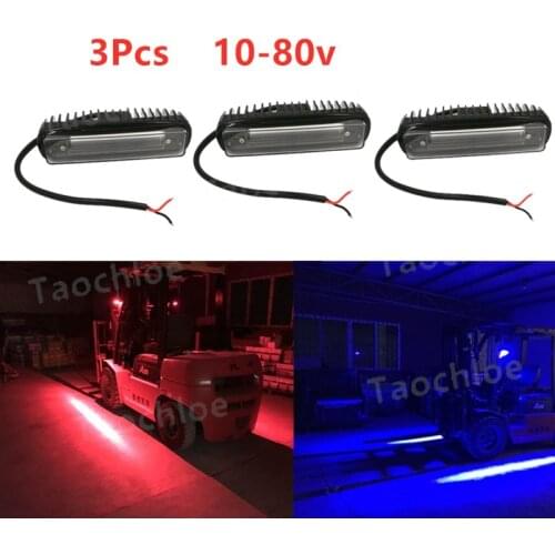 10x 6 Inch 10-80v 30w Red Flood Beam 48v LED Forklift Forktruck Red Danger zone LED forklift warning light redzone