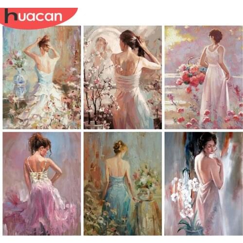 HUACAN 5d Diamond Painting Woman Mosaic Picture Handicraft DIY Diamond Embroidery Portrait Needlework Home Decor