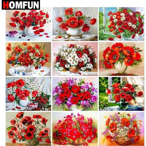 HOMFUN Full Square/Round Drill 5D DIY Diamond Painting "Bouquet landscape" Embroidery Cross Stitch 5D Home Decor Gift
