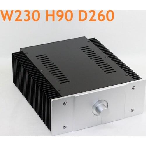 Heatsink Power Amplifier Chassis DIY Aluminum Power Box Preamp Amp Headphone Case On Sale Class A Tube Amplifier W230 H90 D260
