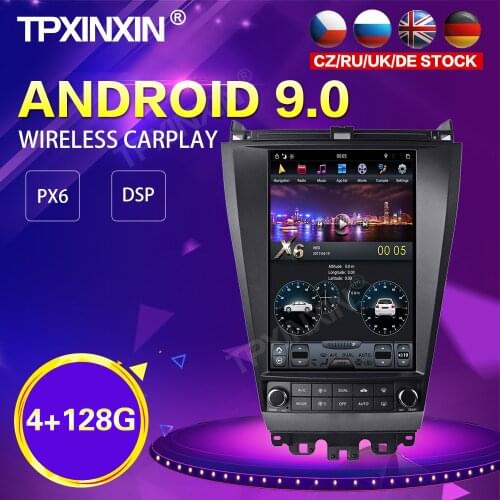 PX6 Android 9.0 4+128G Tesla Style Car Radio For Honda Accord 7 2009-2016 GPS Navi Auto Stereo Recoder Head Unit DSP Carplay