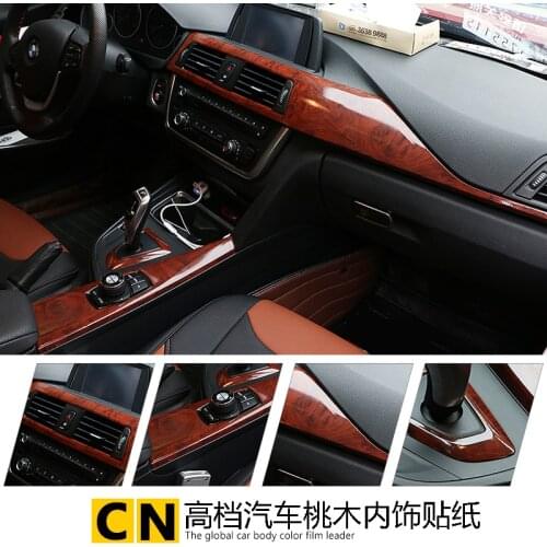 Car-Styling 30*100cm Matte Peach Wood Interior Decorative Car Sticker Dashboard Controls The Mahogany Change Color Film