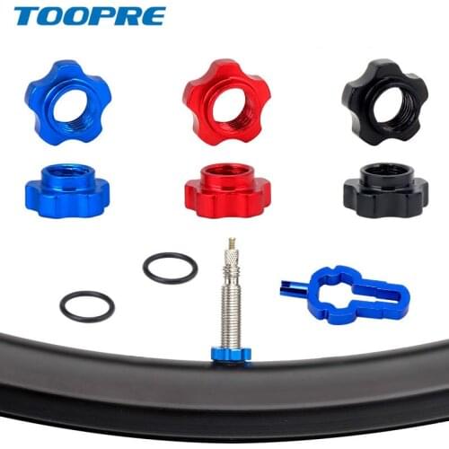 Bicycle Tubeless Presta Valve Schrader Valve Conversion Nut Adapter Bike Valve Rim Conversion Nut with Installation Wrench