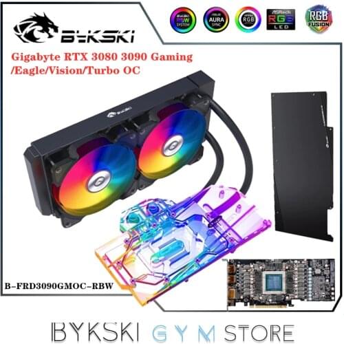 Bykski Graphics GPU AIO Cooler Block For Gigabyte RTX 3080 3090 Gaming/Eagle/Vision/Turbo OC, Video Card Water Cooling Kit