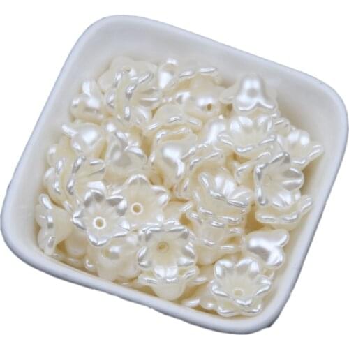 50pcs/lot Mixed Acrylic Beads Flower Shape Imitation Pearl Supplies For Jewelry Making Handmade DIY Bracelet Necklace Earrings