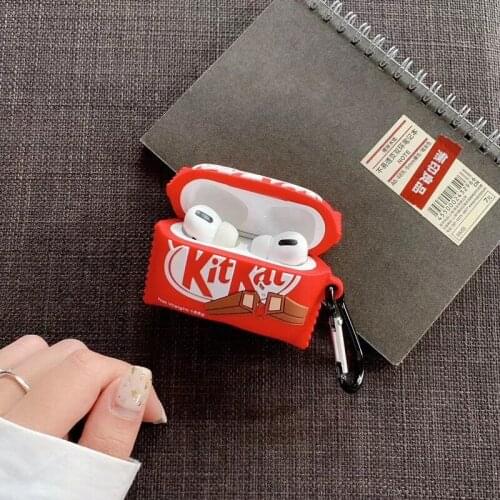 For Airpods 1/2 Case,Kitkat Chocolate Soft Silicone Earphone Cover For Airpods Pro Case For Kids/Boys/Girls