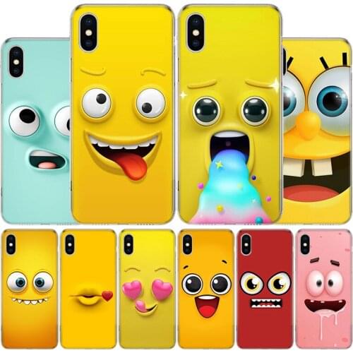 Funny Face Cartoon Cute Cover Phone Case For Apple iphone 11 12 Pro XR X XS Max 7 8 6 6S Plus + 7G 6G 5 SE 2020 Coque Popular