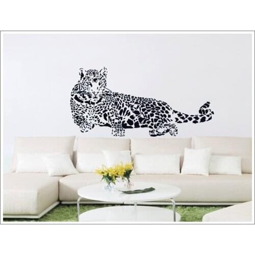 Black PVC Wall Stickers Cheetah Leopard 3D Removable Wall Decals Home Decor Stickers Free Shipping