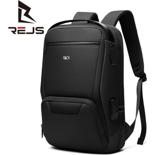 REJS LANGT Business Mens Backpack with Charging Office Work 15.6 Inch Laptop Backpack Anti-Theft Large Capacity Travel Daypack