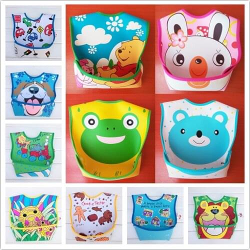 Cartoon Animal Baby Bibs Waterproof PVC Baby Bibs for Kids Boy Girl Fedding Bibs Foldable PVC Bibs Infant Saliva Towels WZ18
