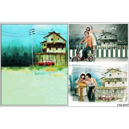 Red Car Country Photography Backdrops Background Wedding Photos Custom Background Studio Character Photo Backdrops fotografia