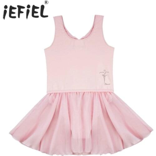IEFiEL Teenage Girls Ballet Dancer Dress Gymnastics Leotard Girls Tutu Dresses Kids Ballerina Performance Costumes Dresses