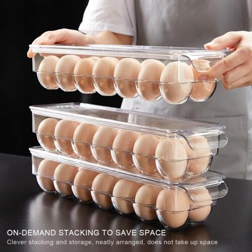 Egg Storage Box for Refrigerator Fresh Eggs#14Grid