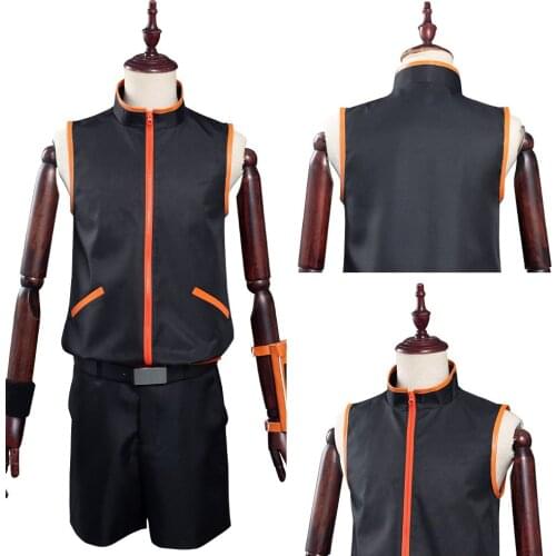Shaman King The Super Star Yoh Asakura Cosplay Costume Adult Sleeveless Jacket Outfits Halloween Carnival Suit