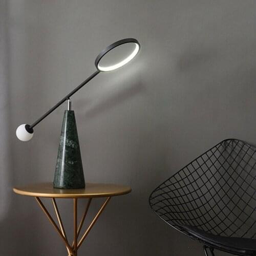 Nordic lamps and lanterns, contemporary and contracted glass marble study bedroom hotel bar example room bedside lamp