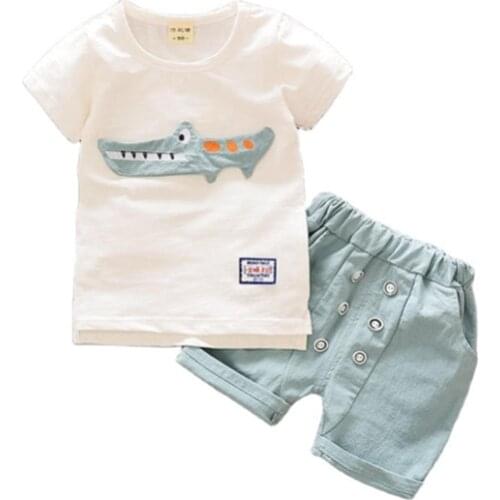 Summer Toddler Fashion Clothes Baby Boys Cartoon T Shirt Shorts 2Pcs/sets Infant Kids Casual Costume Children Cotton Tracksuits