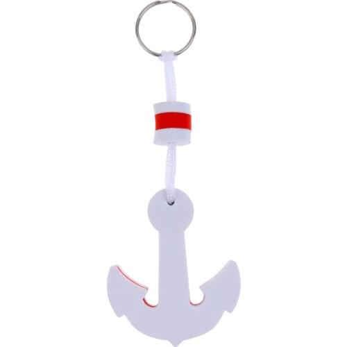 MagiDeal Boating Fisherman Floating key Chain Marine Keychain Shoreline Anchor White Key Ring