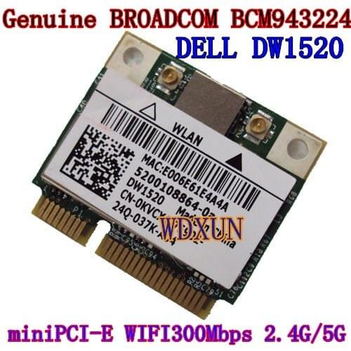 MINI PCI-E WIFI Card DW1520 BCM4322 Wireless AGN Broadcom BCM94322HM8 Lfor DELL