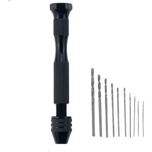 1set Mini Twist Drill Bit Micro Aluminum Hand Drill Bit Keyless Chuck Reamer Hand Twist Drill Clamping