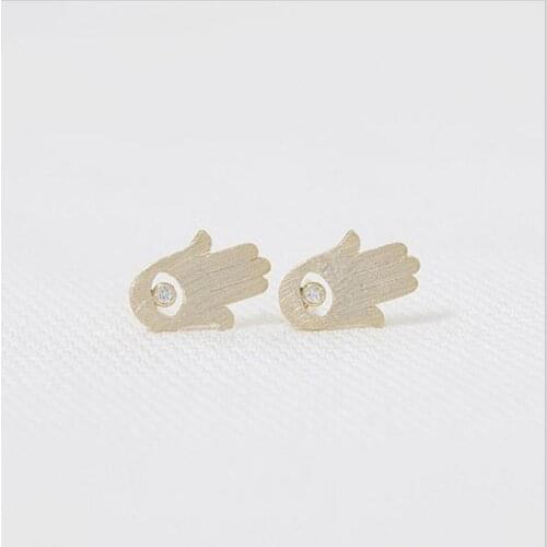 Fashion rhinestone palm combined stud earrings