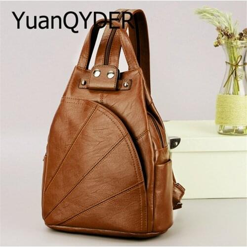 Fashion Multifunction Women Backpack High Quality Leather Female School Shoulder Bags for Teenage Girls Travel Bookbag Mochilas