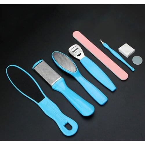 8Pcs/Set Manicure Foot Care File Set Dead Hard Skin Callus Remover Scraper Pedicure Rasp Tools Feet Care Tool Kit Stainless tool