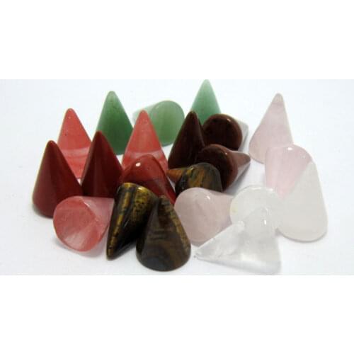 Natural conical stone 10×14mm mixed color natural Tridimensional stone