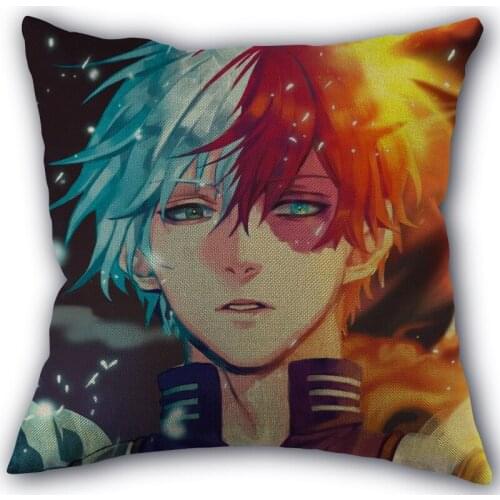 BOKU no Hero Academy Anime Pillowcase Linen Cotton Fabric Pillowcases Wedding Pillow Cover Home Decorative size 45x45cm one side