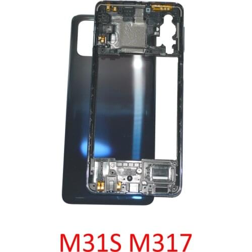New Chassis Back Cover For Samsung M31s M317F M317 Original Housing Bezel Middle Frame With Rear Panel Door With Adhesive