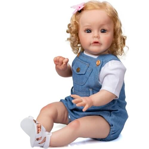 NPK 60CM Sue-sue Top Quality Reborn Toddler Girl 3Month Real Baby Size Hand-Detailed Painting 3D Skin Tone Collectible doll