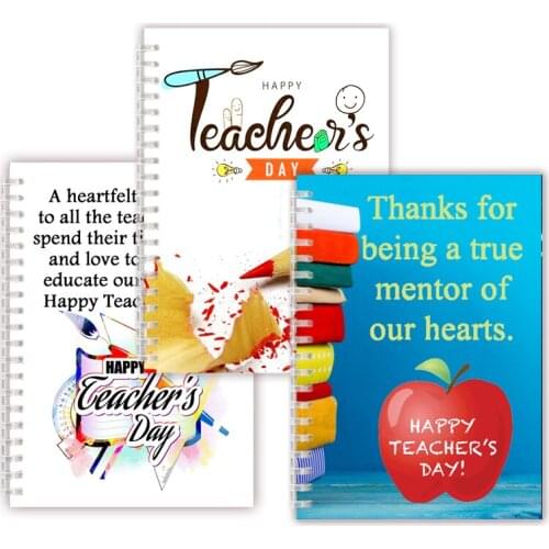 Happy Teacher Day Gift Spiral Binder Notebook Stationery Notepad Campus Student Quote Thank You Teacher For Guiding Inspiring Us