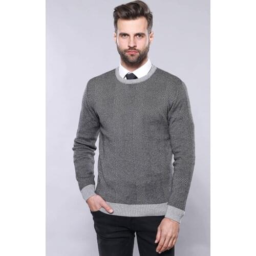 Circle Neck Grey Sweater Wessi