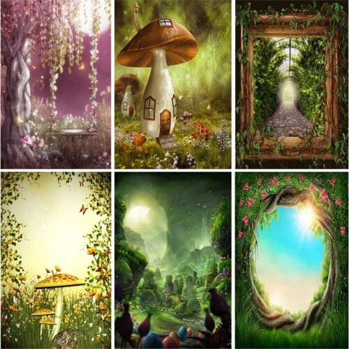 SHENGYONGBAO Art Fabric Dream Forest Castle Fairy Tale Children Photography Backdrops Photo Background Studio Props 21417MXF-01