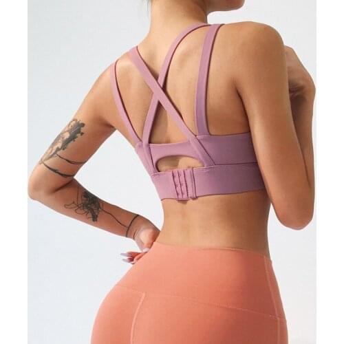 Sports Bra Back Cross Running yoga top Bra Push Up Shockproof Fitness Gym Fitness Bras Crop Tops Women Workout Bras