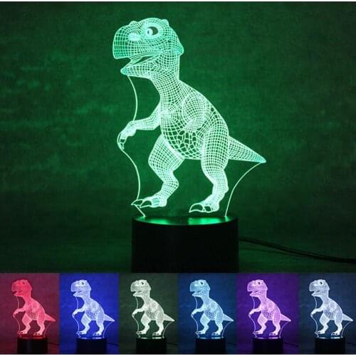 3D Animal LED Night Lights Toy Dinosaur With 7 Colors Light Touch Switch Rainbow Color Change Table Desk Lamp toy