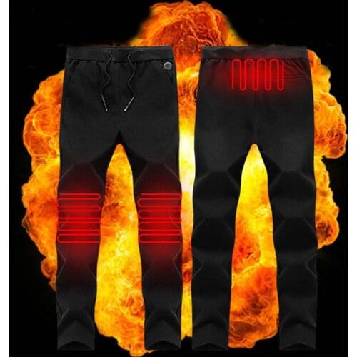 Electric Heated Warm Pants Men Women USB Heating Elastic Trousers Insulated Heated Underwear For Outdoor Winter Camping Hiking