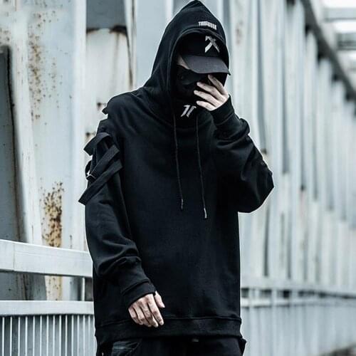 April MOMO Tactical Function Harajuku Hoodie Men Embroidery Ninja Streetwear Hoodie Sweatshirt Man Cotton Pullover Outwear