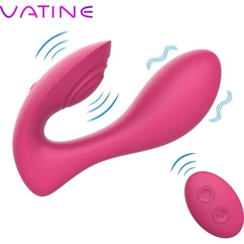VATINE Wearable Double-Headed Vibration Clitoris Stimulator Dildo Vibrator G Spot Massage Panties Vibrator Sex Toy for Women