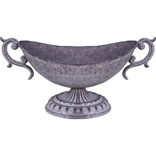 Vintage Floral Gray Binaural Wrought Iron Flower Weng Wedding Banquet Floral Floral Class Salon Vase Flower Pot Vases